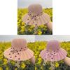 Straw Hat With Polka And Bow Design For Sun Protection Summer Beach Fashion