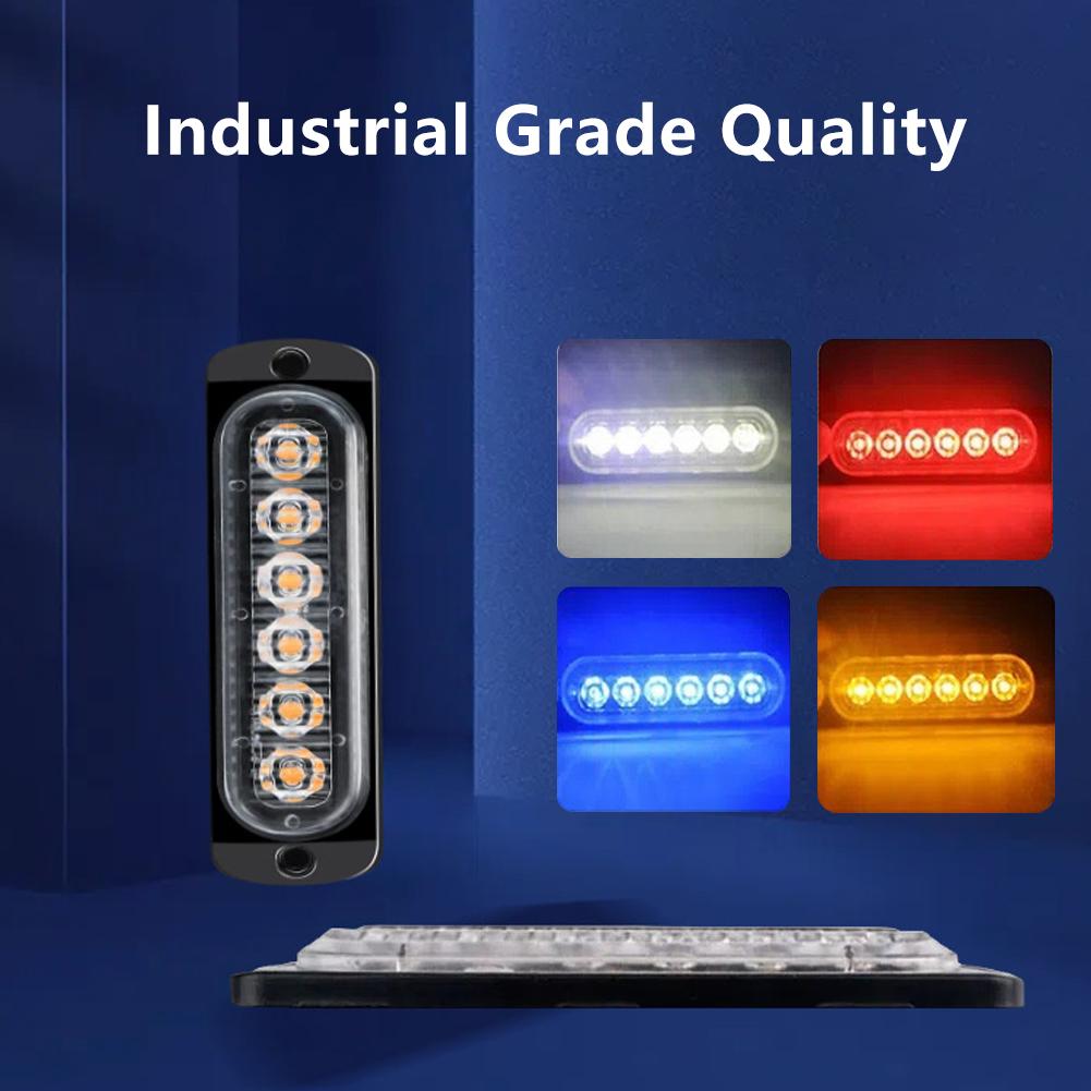 1X Truck LED Strobe Police Warning Light 6SMD Grille Flashing Side Light Bar Car Trailer Beacon Lamp Amber Traffic Light 12V 24V