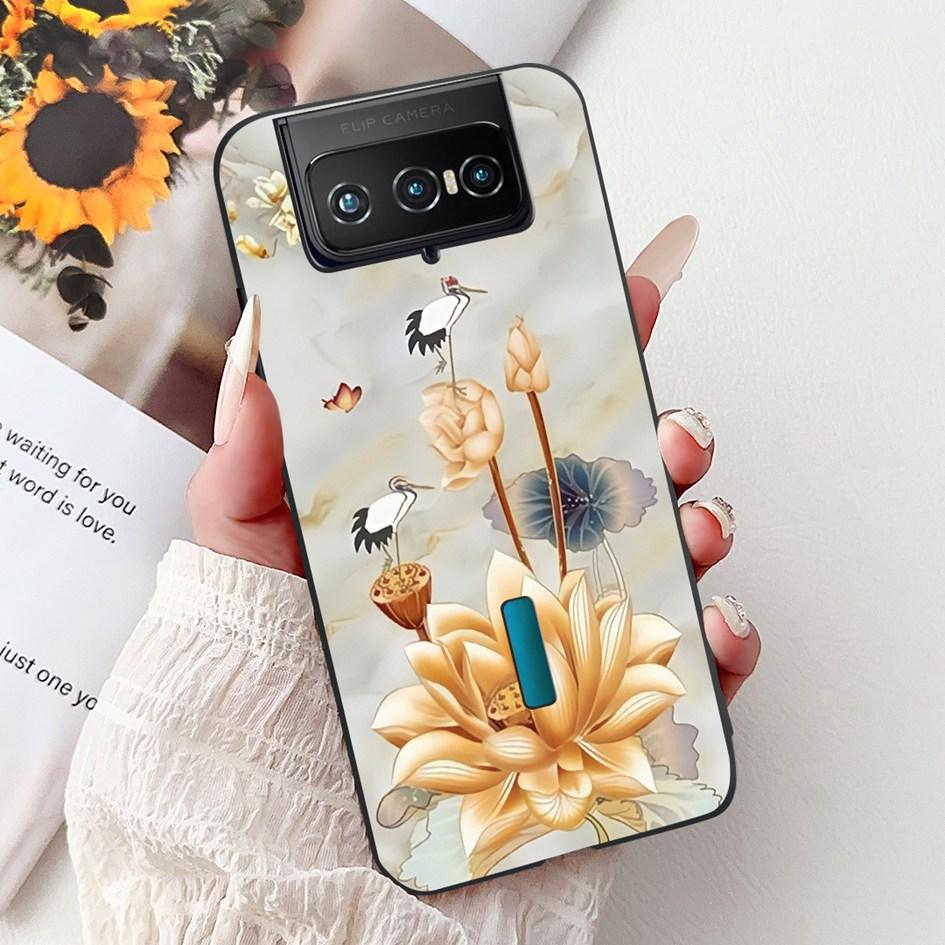 Для Asus Zenfone 7 ZS670KS Чехол I002D Популярный Цветок Мягкий Черный Силиконовый Чехол для Телефона Для Zenfone 7 Pro ZS671KS Funda I002DD Capa
