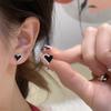 Luxury Shiny Zircon Black Love Heart Stud Earrings For Women Fashion Wedding Party Jewelry  Girls Gifts