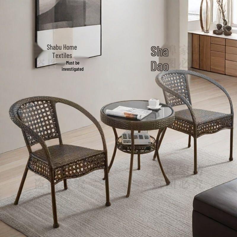 Элегантное водонепроницаемое плетеное кресло из ротанга ручной работы - Утолщенное, высококачественный дизайн для дома