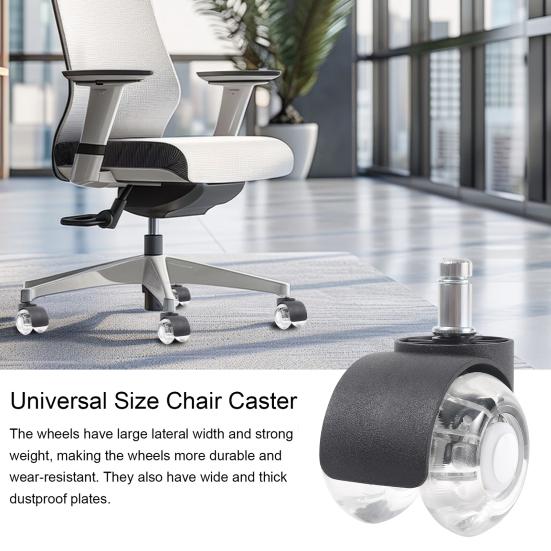 Office Chair Wheels 50kg Load-capacity Simple Installation Universal Furniture Caster Chair Mute Wheel Replacement Parts