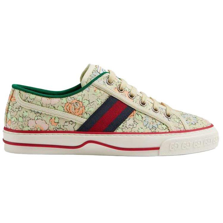 Gucci Liberty of London x Gucci Женские Tennis 1977 'Цветочный - Мятно-зеленый' Женские 606110 2I410 3960