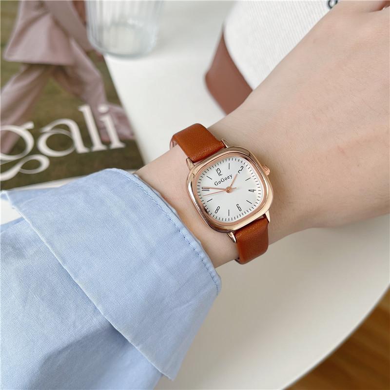 Ретро Квадратные Кварцевые Цифровые Мини-циферблаты Повседневные Наручные Часы Кожаный Ремешок Модные Часы Водонепроницаемые Наручные Часы для Женщин