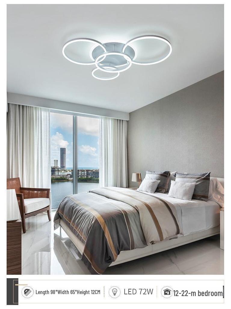 Скандинавская современная светодиодная потолочная лампа - Креативный круглый дизайн для гостиной, кабинета, спальни