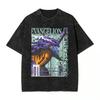 Неон Genesis Evangelion EVA Аниме Печатная Футболка Мужская и Женская Стиранная Футболка Высококачественная Винтажная Хлопковая Футболка