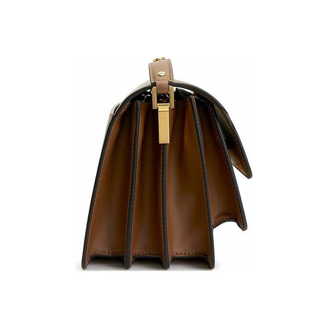 Marni Flap Solid Color Calfskin Shoulder Crossbody Bag Women Bags Brown SBMPN09NO1LV589-ZM30N