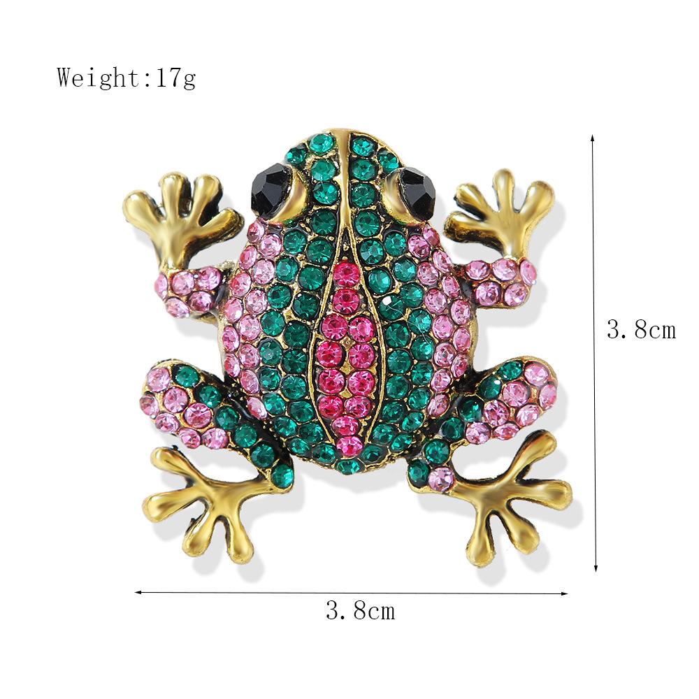 Модная винтажная мультяшная металлическая бриллиантовая брошь милая маленькая лягушка модные аксессуары для одежды булавка со стразами