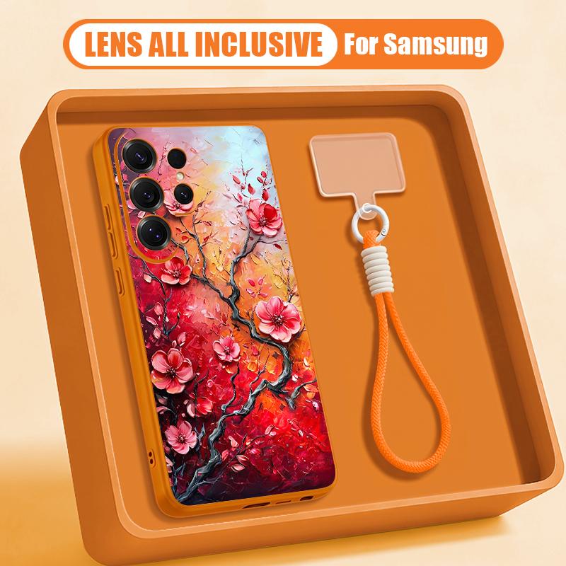 Чехол с цветочным узором, масляная живопись, для Samsung S26 Ultra S25 FE S24 S24 Plus A57 A37 A17 A56 A36 A16 A55 A35 A15 A54 5G, гибридная, магнитная, матовая крышка