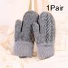 1Pair Cute Fashion Knit Mittens Winter Warm Plus Velvet Soft Thicken Cycling Mittens