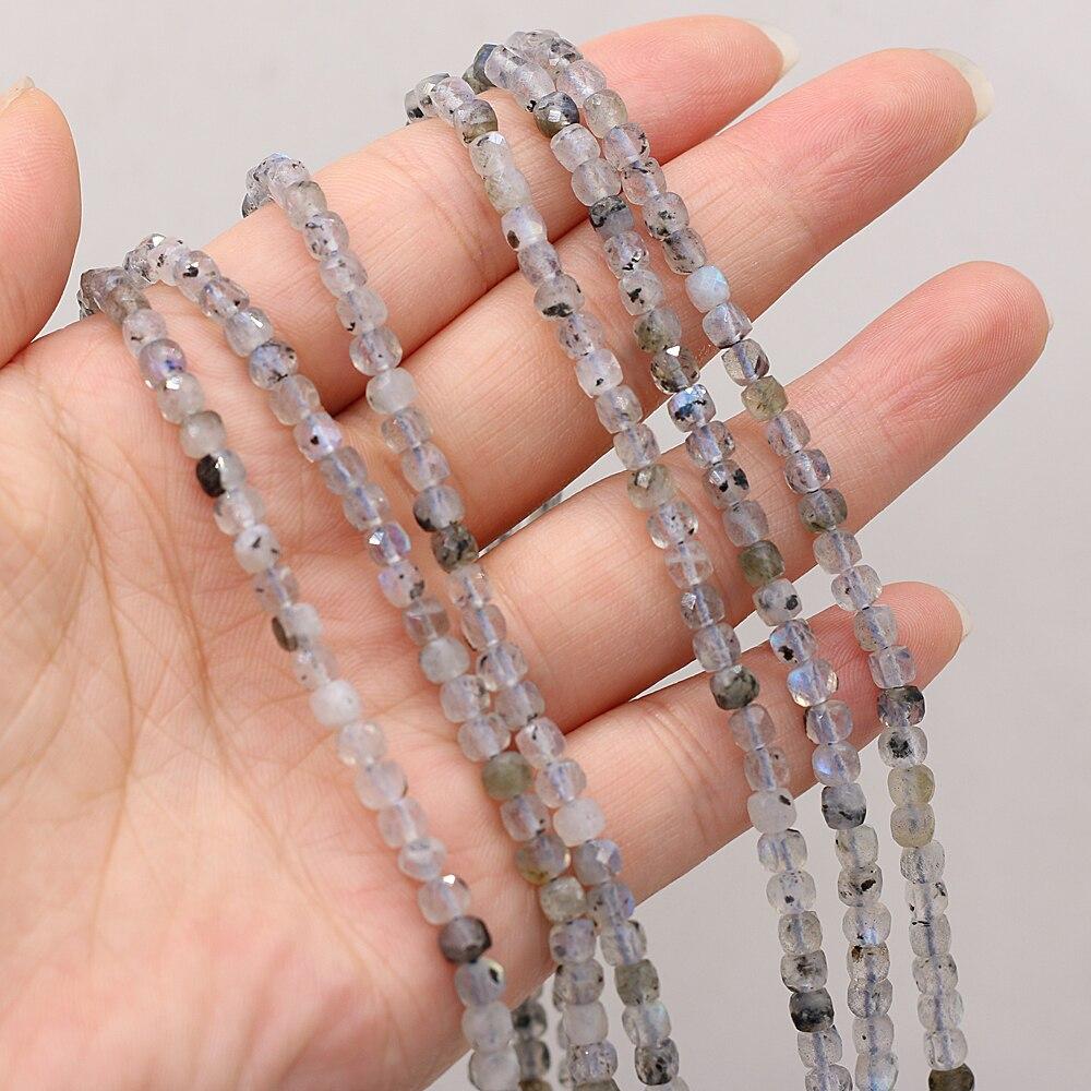 Бусины из натурального камня, граненые квадратные изолированные бусины, розовый кварц/малахит для DIY, ожерелье, браслет, серьги, ювелирные аксессуары