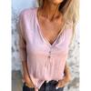 Spot Casual V-neck Solid Color Long Sleeved Top T-Shirts Women’s
