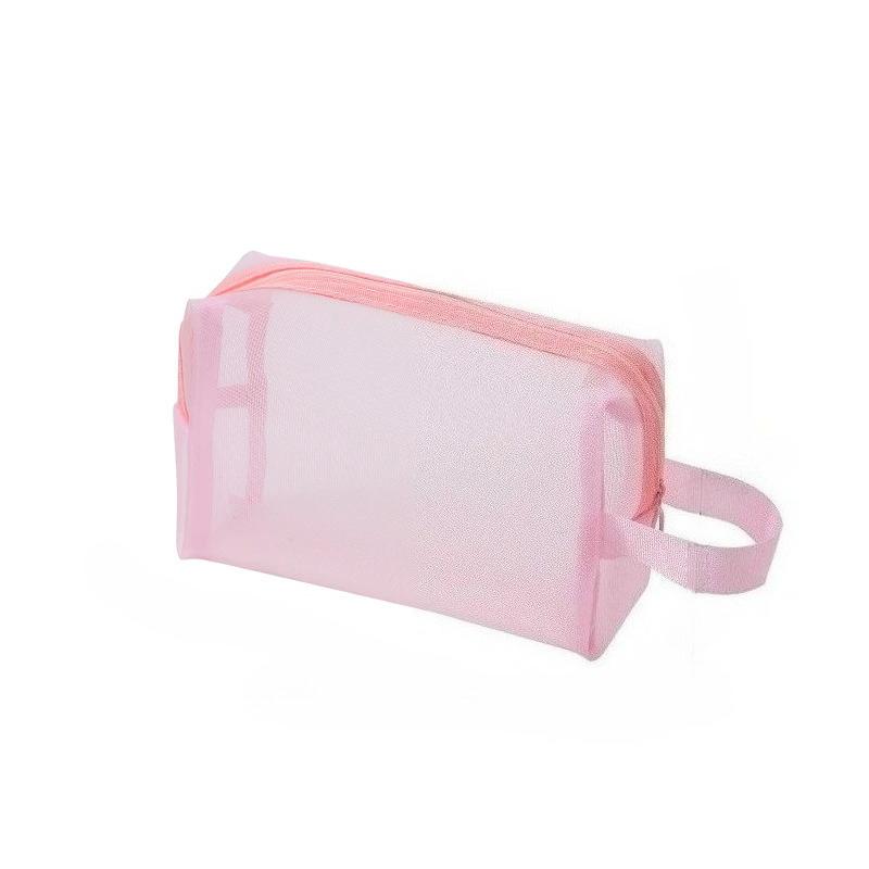 Women Wash Toiletry Bag Makeup Organizer Portable Storage Pouch Travel Black Nylon Mesh Makeup Bag Mesh Cosmetic Bag Zipper Makeup Bag For