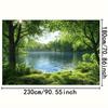 Serene Nature background for photography - calm rivers  lush green forests and sunlit background cloth