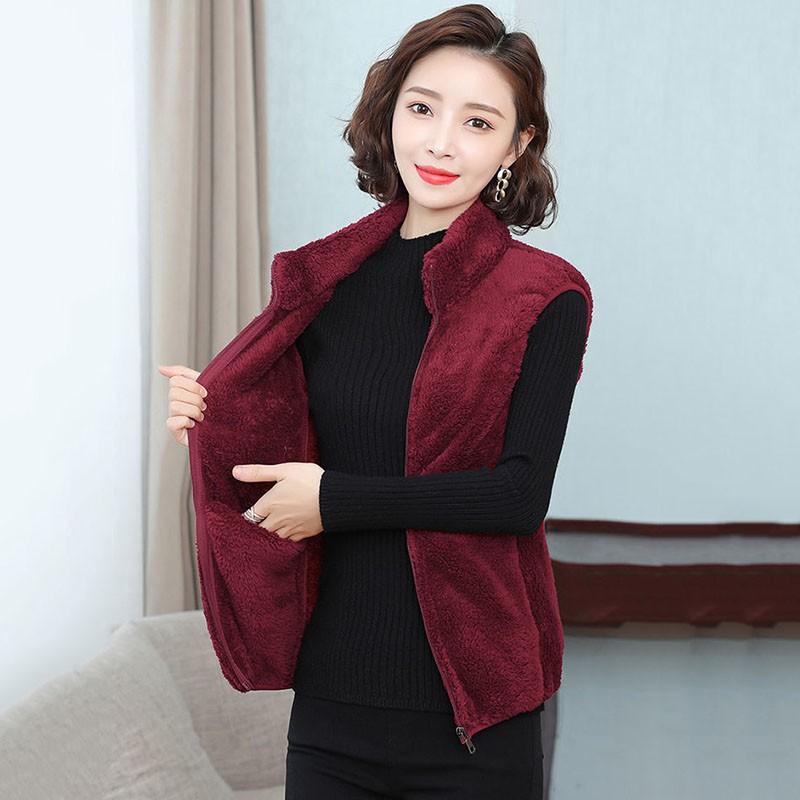 Women's Autumn and Winter Warm Hooded Thickened Loose Filled Cotton Vest Letter Printed Vests