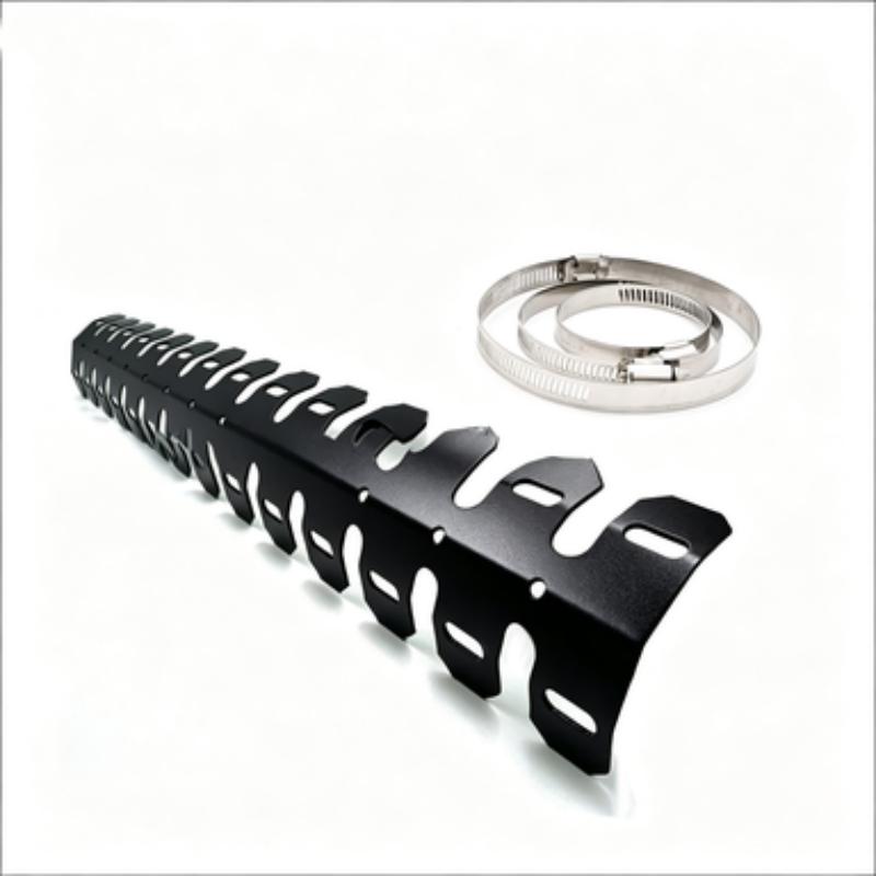 Motorcycle Exhaust Pipe Heat Shield Cover Aluminum Alloy Black 61cm