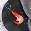 Large PVC Shrimp Keychain and Children's Role-Playing Toy Set: Red, Green, and Shrimp Meat Models