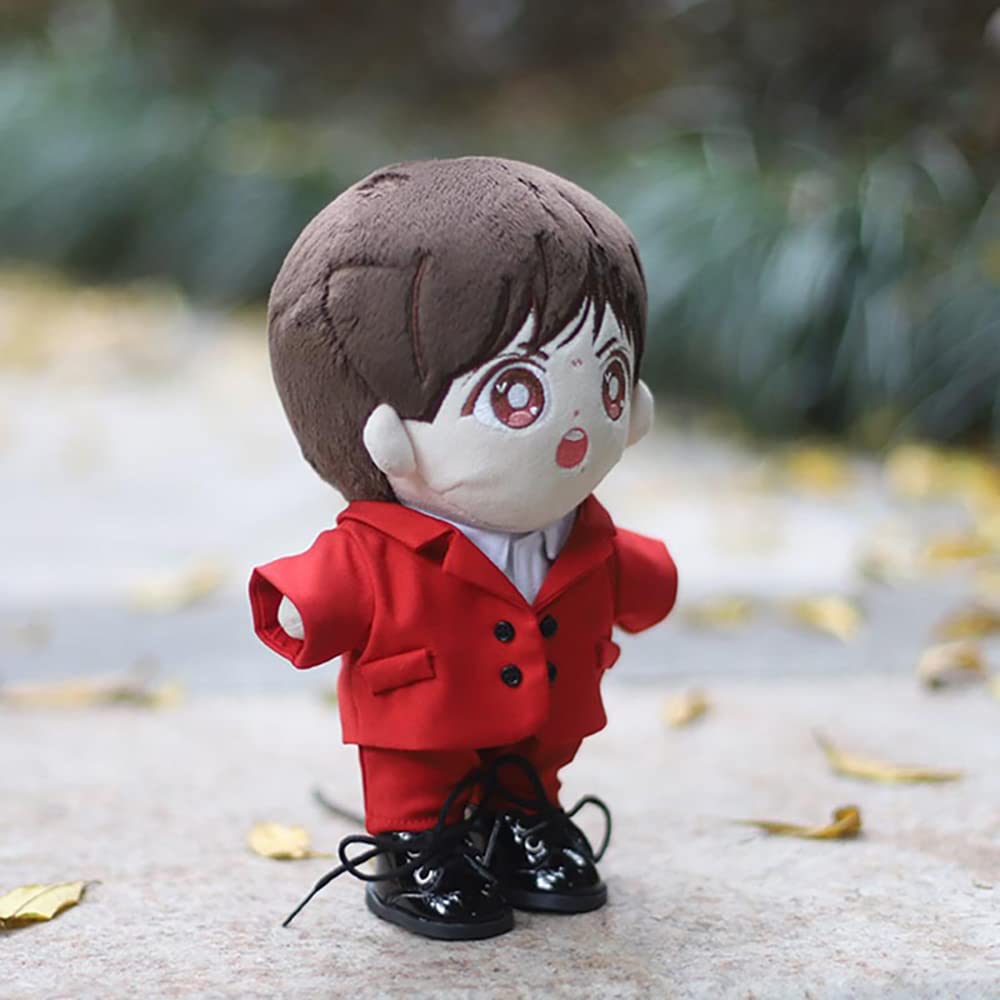 Nianniyhouse 15 см плюшевая одежда костюм пиджак белая рубашка галстук брюки хлопок кукольная одежда наряд (белый)