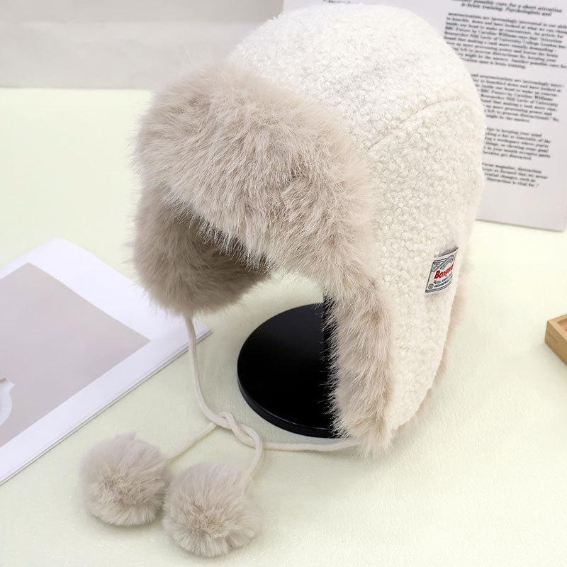 Утепленная теплая шапка-ушанка женская зимняя пушистая теплая хлопковая шапка для улицы, для велоспорта, катания на лыжах, шапка «гром и ветер»