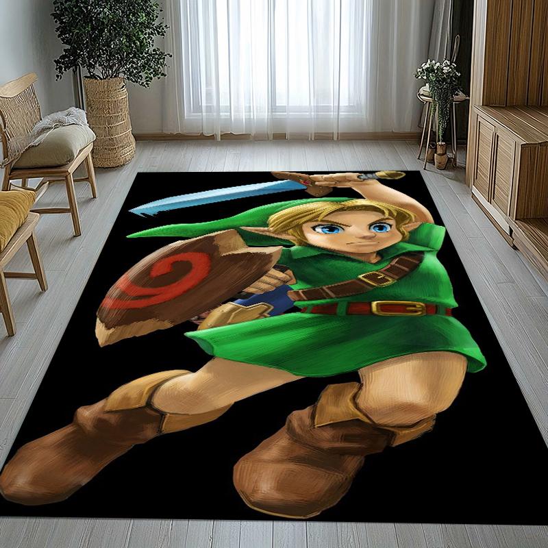 Retro Z-Zelda Cartoon Link Games Living Room Non-Slip Area Rug Soft Carpet for Bedroom Kids Playroom Sofa,Home Decor Doormat