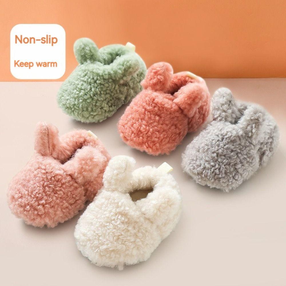 Soft Newborn Cotton Shoes Lamb Fleece Crib Boots Cute Baby Walking Shoes  Winter