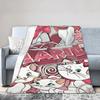 Marie Cat Aristocats Blanket Fleece Summer Air Conditioning  Portable Lightweight Throw Blanket for Bed Travel Bedspread