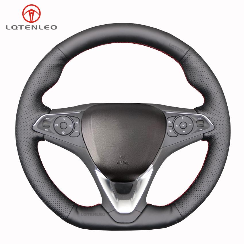 Черный чехол на руль автомобиля из искусственной кожи для Opel Astra 2015-2021 Corsa Combo Mokka 2018-2021 Grandland X Insignia CT 2017-2021