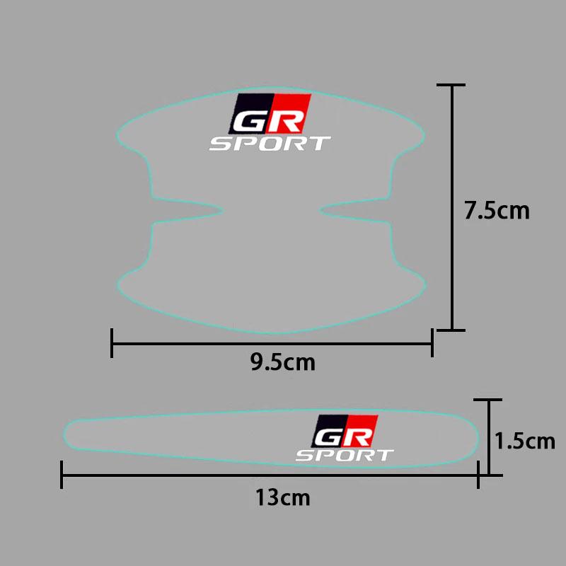 8 шт., Стайлинг автомобиля, прозрачная дверная ручка, защитная пленка для чаши, наклейка, пленка для Toyota GR Sport CHR Yaris Hilux Rav4 Supra