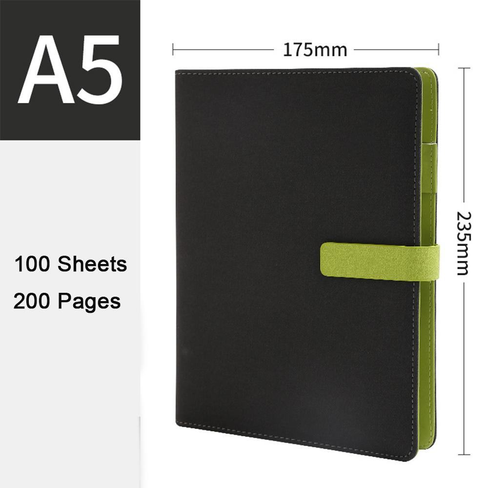 (Логотип можно выгравировать) Блокнот для деловых целей формата А5 из кожи с отрывными листами, тетрадь для записей для студентов, ежедневник с утолщенной застежкой, протоколы рабочих совещаний