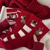 1Pair Knee-high 2026 Stacked Socks Gift Horse Pattern Soft Socks Red Cotton