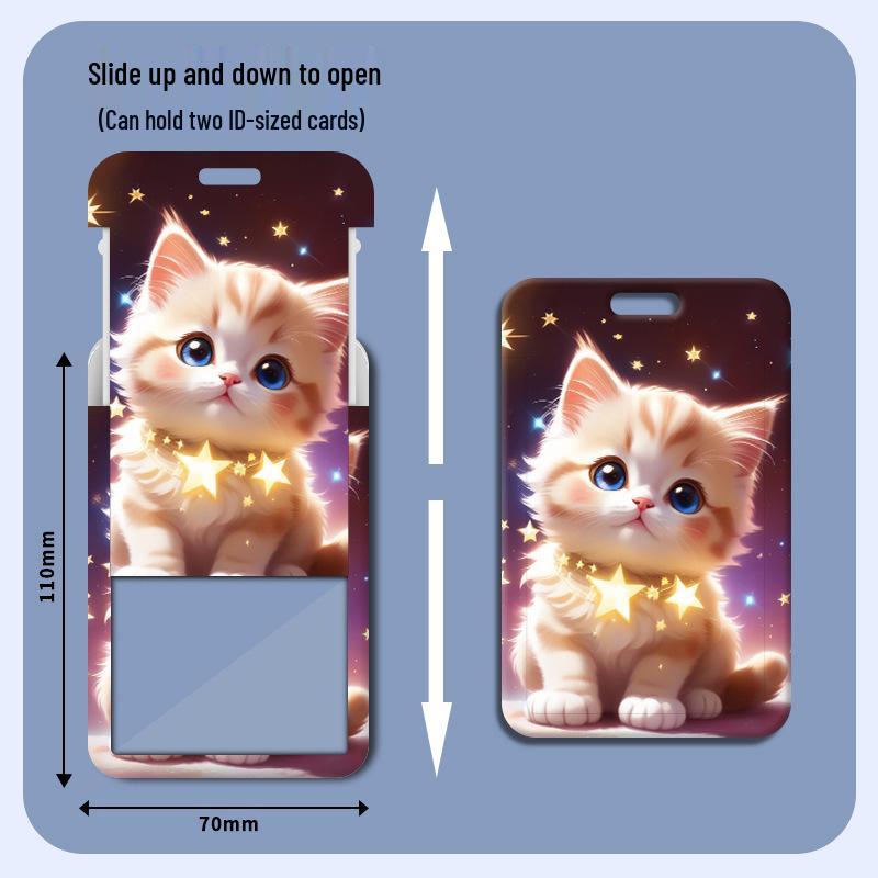 Пластиковый держатель для карт Star Cat с выдвижным механизмом для ID, питания, проезда в автобусе - Идеально для студентов и профессионалов