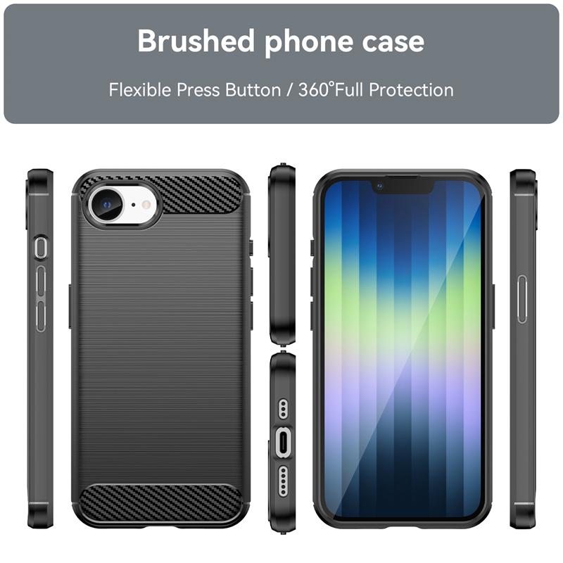 Для iPhone 16e Чехол Накладка iPhone 16e iPhone16e Capas Бампер для телефона из углеродного волокна Ударопрочный Задняя Мягкий ТПУ Чехол iPhone 16e Fundas