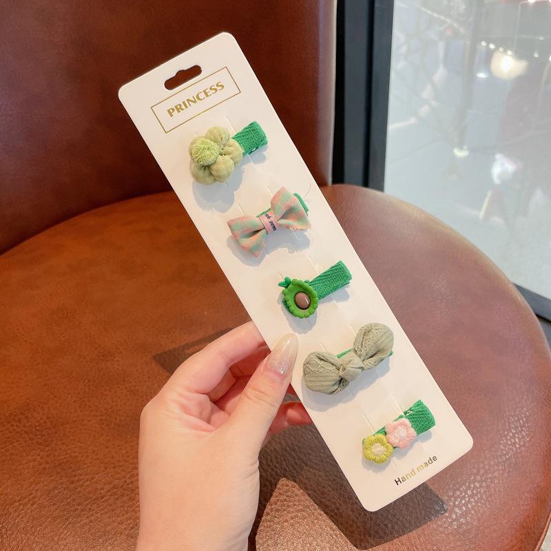 5 шт./компл., милая детская заколка для волос для девочек, милый мультяшный животный цветочный бант, заколка для волос для маленьких девочек, кавайная челка, боковой зажим, детские аксессуары