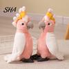 Cute Bird Plush Decoration Parrot Toy, Soft Stuffed Animal for Kids, Pink Realistic Doll with Fluffy Fabric Bedroom Decor And Home Plushie