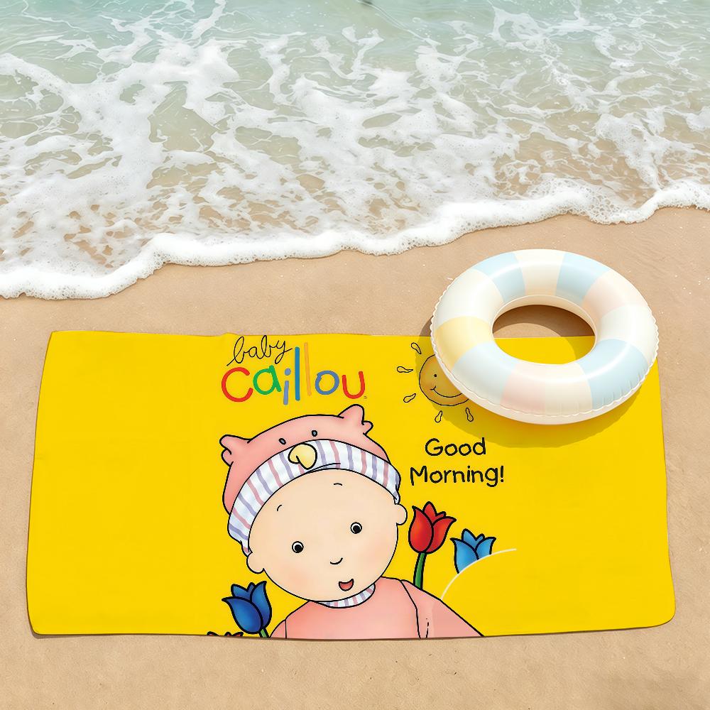 Мультяшное милое полотенце C-Caillou для сушки, банное полотенце, подходит для легкого плавания, кемпинга, йоги, пляжа, активного отдыха