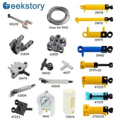 MOC Пневматические детали Шланг Воздушный насос Резервуар Толкатель Переключатель Цилиндр Пневматические кубики Лего-совместимый Строительный блок