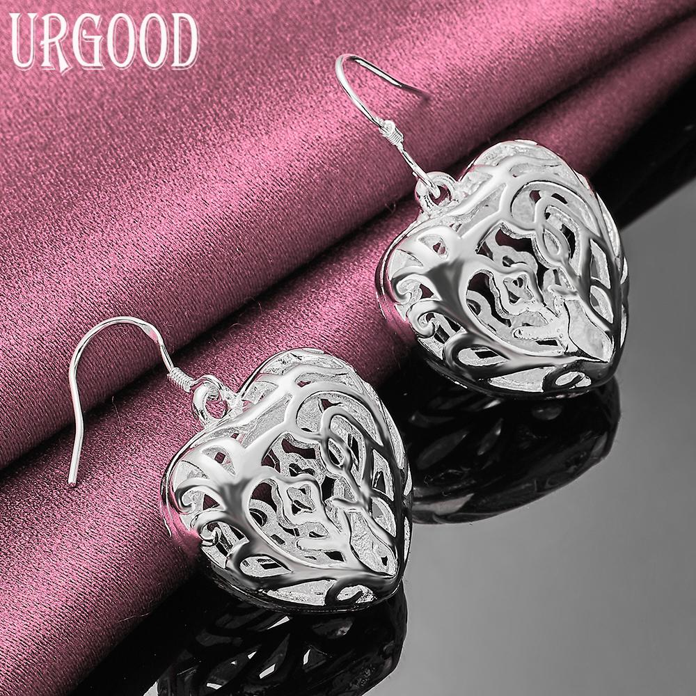 Серьги в форме сердца из стерлингового серебра 925 пробы, свадебные украшения