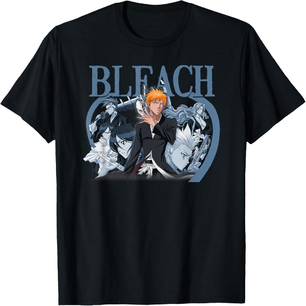 Bleach Ичиго с групповым цветом в синих тонах Аниме футболка
