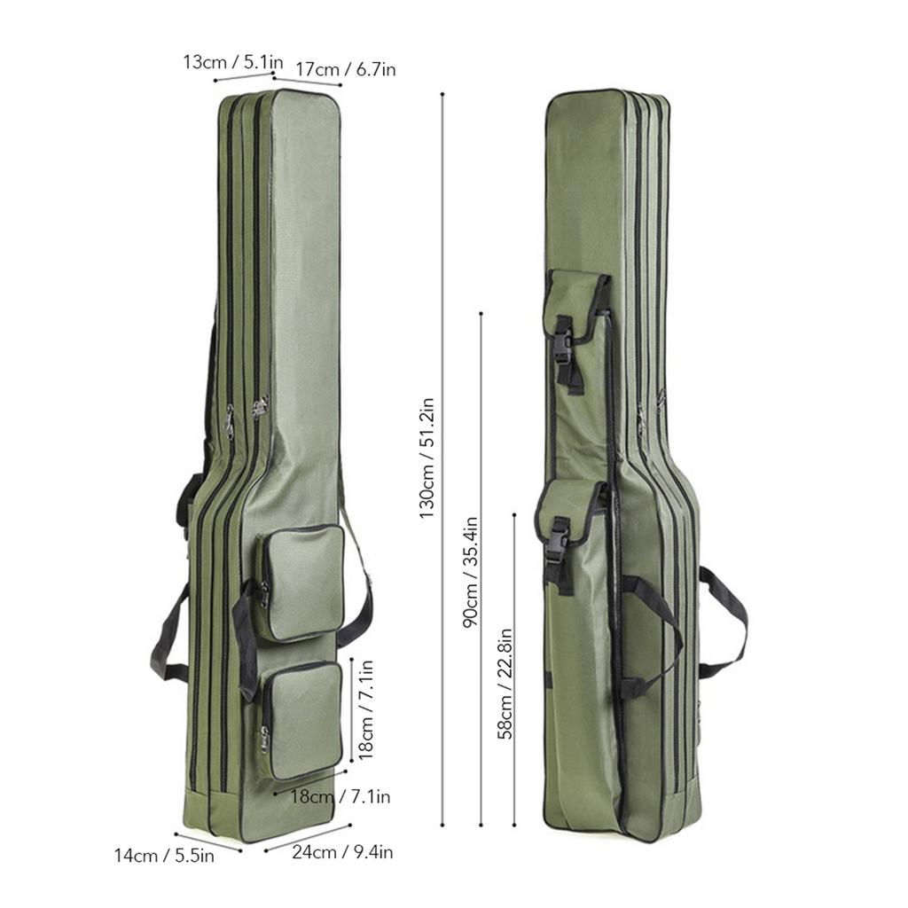 Двухслойная сумка для удилищ и катушек 130 см, чехол для переноски рыболовных снастей и инструментов, дорожная сумка для хранения, органайзер