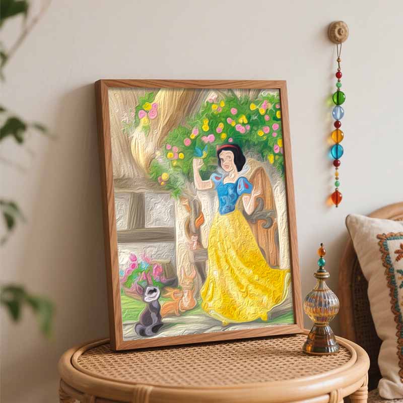 Disney digital oil painting Snow White diy coloring handpainted handpainted filling home decoration gift beautiful flowers garden art