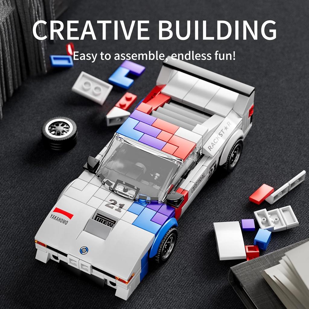 Конструктор Гоночный автомобиль Speed Champion, Взаимозацепляющиеся строительные блоки Гоночный автомобиль M1, Конструктор с витриной, Модель автомобиля (363 штуки)