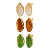 White Brown Green Resin Geometric Stud Earrings, Gold Plated Stainless Steel Earrings, New Design Jewelry for Women Gift