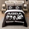 Custom Bedding Set ABBA Pattern, Print Name Text 1 Duvet Cover plus 2 Pillowcases Home Textile