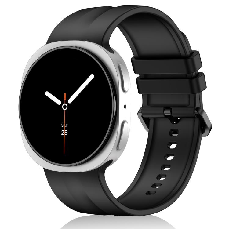 Solid Color Vertical Striped Silicone Replacement Watch Band Wrist Strap For Galaxy Watch9 / 8 / 8 Classic