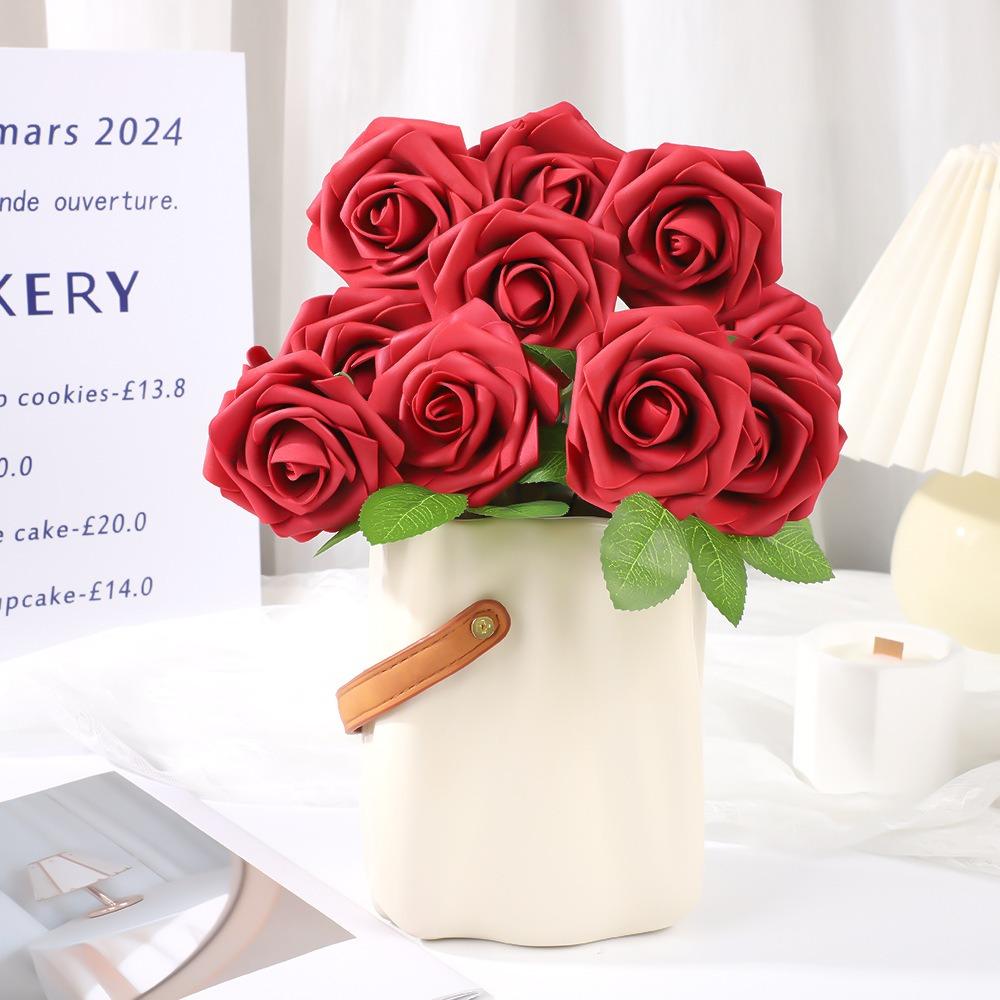 25Pcs Artificial Rose Flowers Foam Fake Faux Flowers Roses for DIY Wedding Bouquets Decoration Party Home Decor Garden Ornament