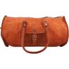 Leather Three Outside Pocket Travel Duffle Gym Men Vintage Luggage Overnight Bag