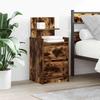 VidaXL Bedside Tables with 2 Drawers 2 Pcs Smoked Oak 38x34x80 Cm, Bedside Furniture, Side Table, Bed Cabinet, 861364