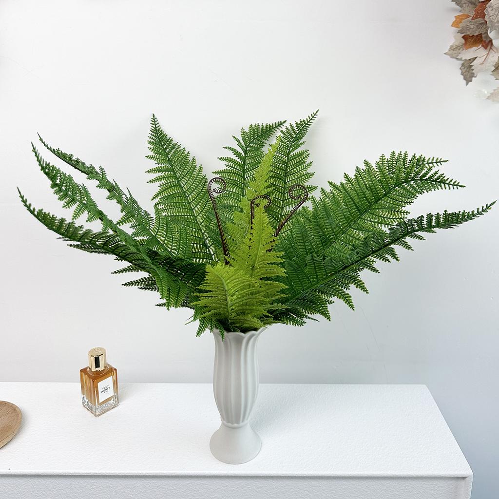 Artificial Plant Feel Soft Glue Giant Fern Leaves Persian Fern Plant Wall Fake Flower Green Plant Decoration