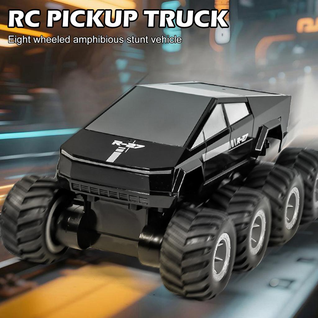 2.4G RC Truck, Remote Control Car for Kids, Water and Land All Terrain Toy, 360 Degrees Rotating 8WD Off Road Vehicle,