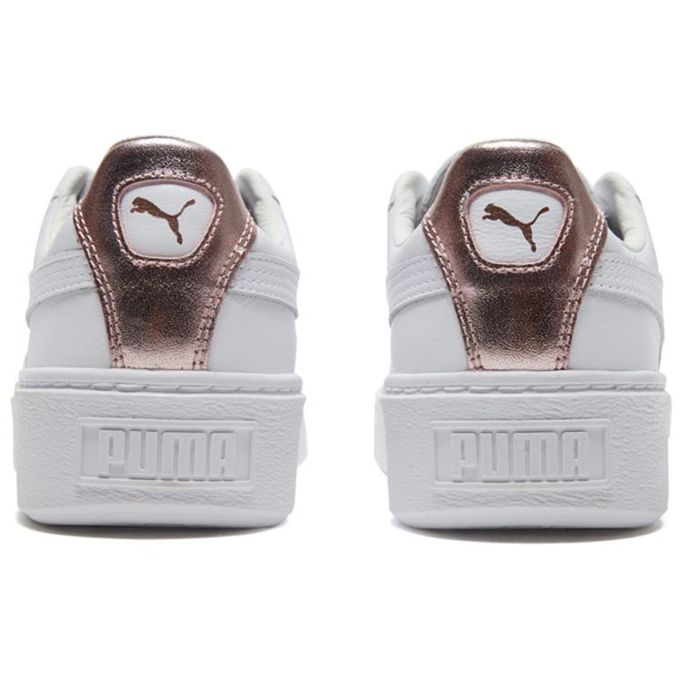 Puma Basket Platform Rgh Low Top Sneakers Women Sneakers White Rose-Gold 369631-02